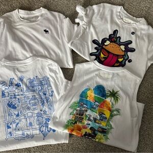 Abercrombie Kids White and Multicolor Graphic Tees